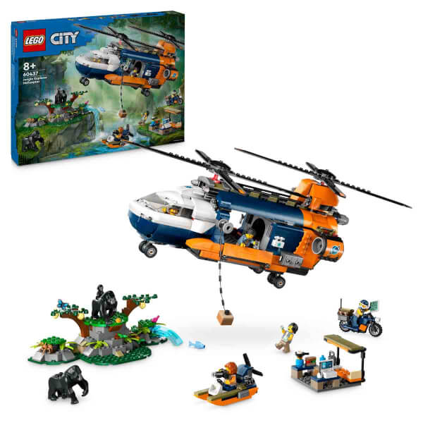 LEGO City Orman Kaşifinin Helikopteri Kamp Yerinde 60437 - 8 Yaş ve Üzeri Çocuklar için Yaratıcı Oyuncak Yapım Seti (881 Parça)