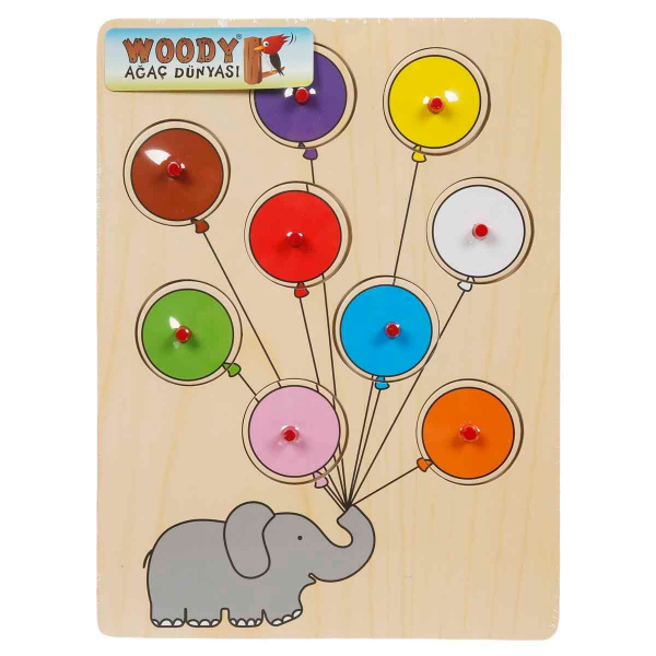 Woody Ahşap Renkler Tutmalı Puzzle 9 Parça