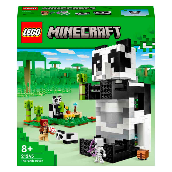 LEGO Minecraft Panda Barınağı 21245 - 8 Yaş ve Üzeri Çocuklar için Panda gibi Görünen ve Hareket Eden Oyuncak Yapım Seti (553 Parça)