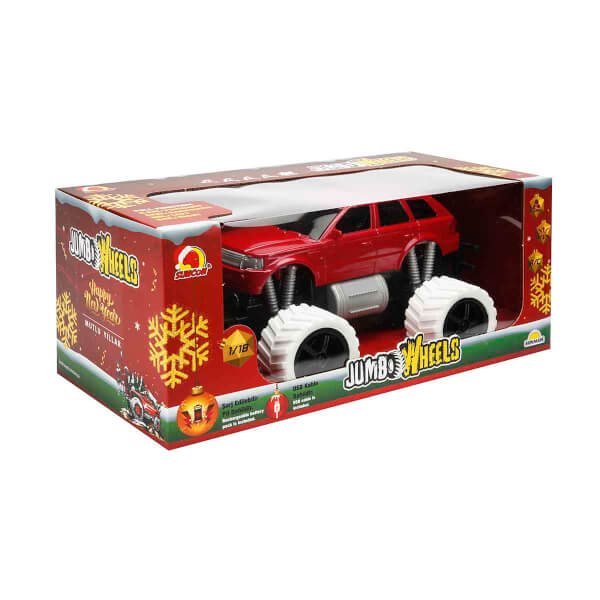 1:18 Uzaktan Kumandalı Yılbaşı Özel Jumbo Weels USB Şarjlı Yeni Yıl Arabası 26cm.