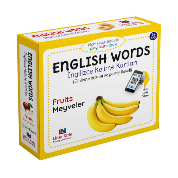 English Words İngilizce Kelime Kartları Meyveler