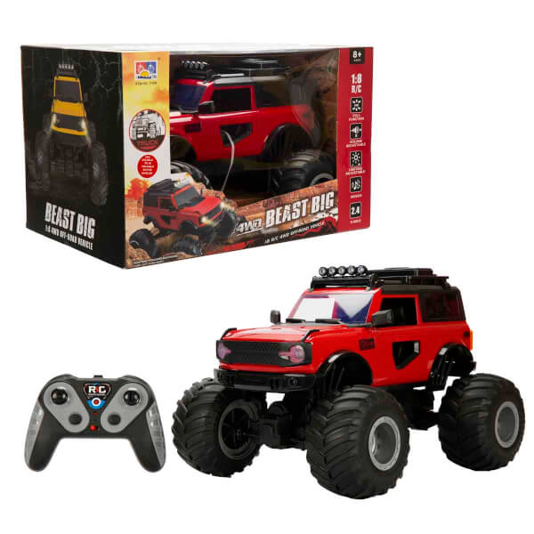 1:8 Sesli ve Işıklı Beast Big USB Şarjlı Uzaktan Kumandalı 4x4 Off
