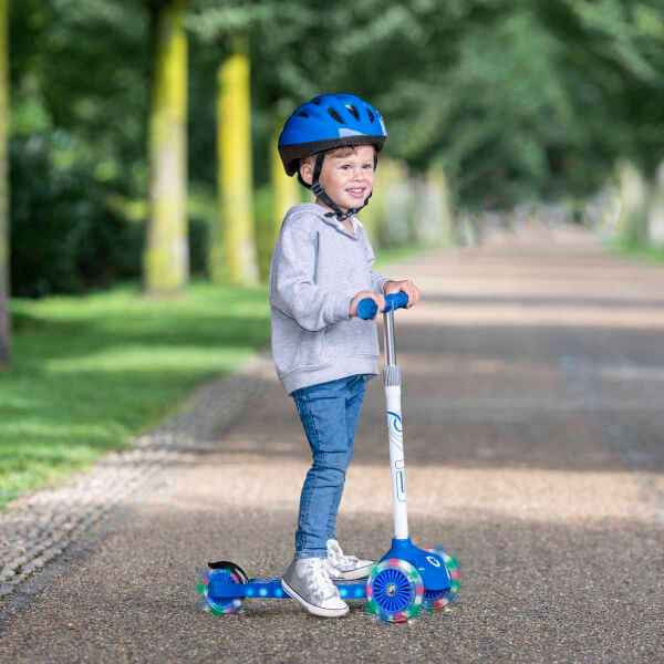 Evo Işıklı 3 Tekerlekli Mavi Scooter