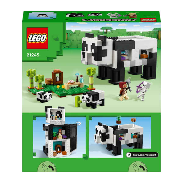 LEGO Minecraft Panda Barınağı 21245 - 8 Yaş ve Üzeri Çocuklar için Panda gibi Görünen ve Hareket Eden Oyuncak Yapım Seti (553 Parça)