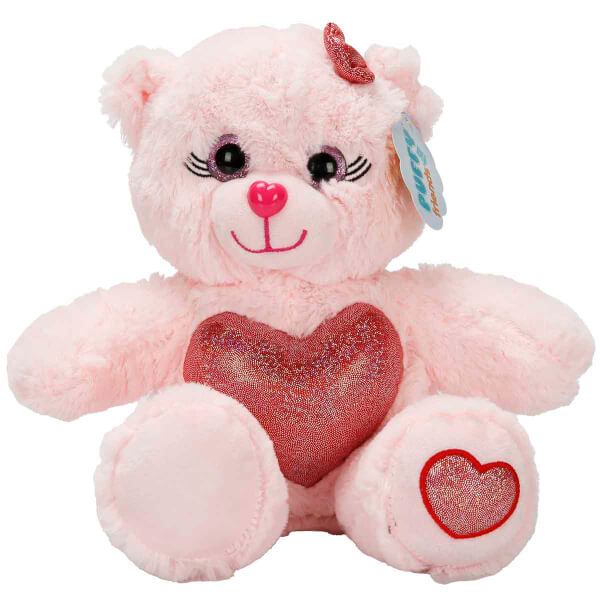 Renkli Peluş Ayı 26 cm  - Açık Pembe