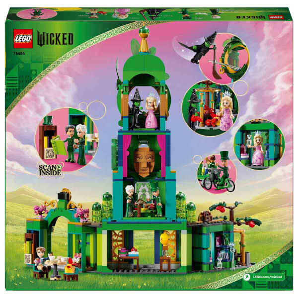 LEGO Wicked Emerald City’ye Hoş Geldiniz 75684 - 9 Yaş ve Üzeri Çocuklar için Kule Modeli, Glinda ve Elphaba Mini Bebekleri İçeren Yaratıcı Oyuncak Yapım Seti (945 Parça)