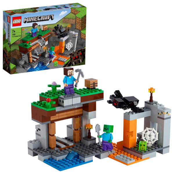LEGO Minecraft Terk Edilmiş Maden 21166 Minecraft Aksiyon Figürleri ve Oyuncak Örümcek İçeren Zombi Mağara Savaşı Oyun Seti (248 Parça)