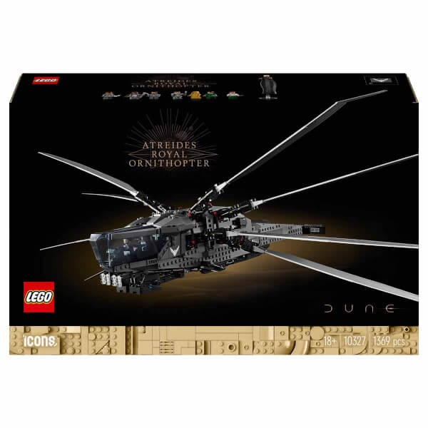 LEGO Icons Dune: Çöl Gezegeni Atreides Royal Ornithopter 10327 - Yetişkinler için Koleksiyonluk Yaratıcı Model Yapım Seti (1369 Parça)