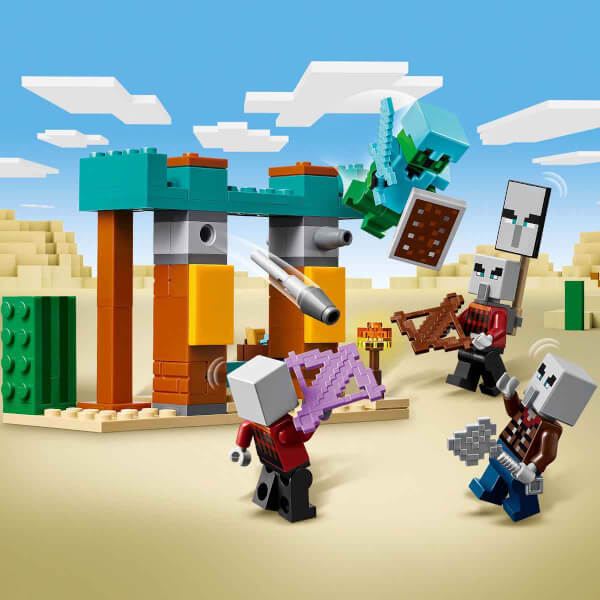 LEGO Minecraft Serseri Köylü Çöl Devriyesi 21267 - 7 Yaş ve Üzeri Macera Oyunları Seven Çocuklar için Minecraft Karakolu Yaratıcı Oyuncak Yapım Seti (105 Parça)