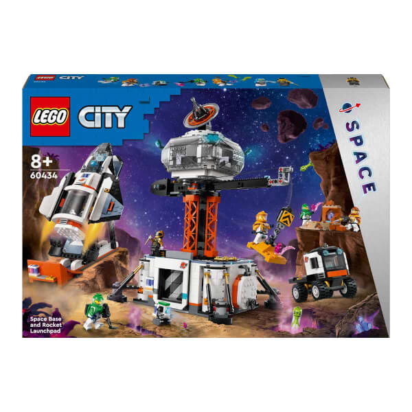 LEGO® City Uzay Üssü ve Roket Fırlatma Rampası 60434 - 8 Yaş ve Üzeri Çocuklar için Uzay Mekiği İçeren Yaratıcı Oyuncak Yapım Seti (1422 Parça)