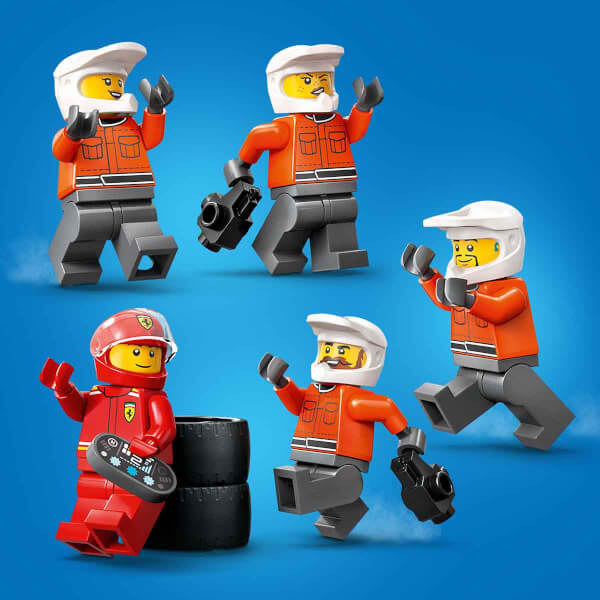 LEGO City Ferrari Arabalı F1 Pit Stop ve Pit Ekibi 60443 - 6 Yaş ve Üzeri Çocuklar için Yarış Arabası İçeren Yaratıcı Oyuncak Yapım Seti (322 Parça)