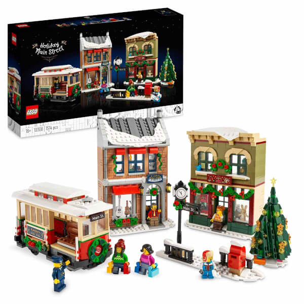 LEGO Yılbaşı Caddesi 10308 - Kış Köyü Koleksiyonundan bir Yılbaşı Alışveriş Caddesini İçeren Sergileme Modeli Yapım Seti (1514 Parça)