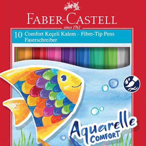 Faber-Castell Yıkanabilir Comfort Aquarelle Keçeli Kalem 10’lu