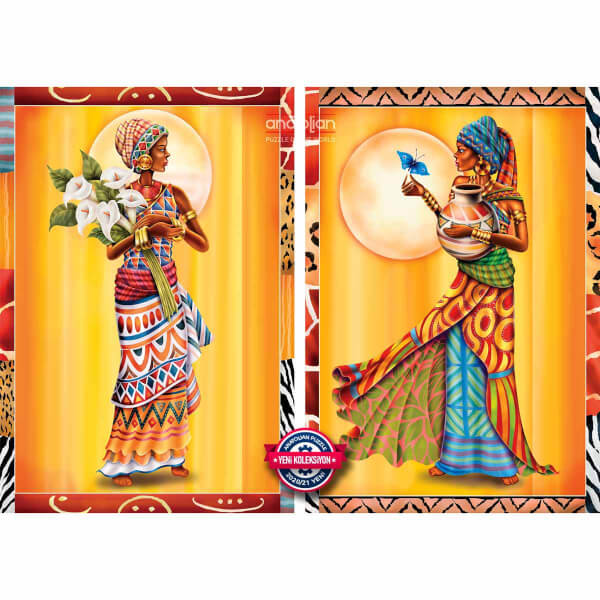2 x 500 Parça Puzzle : Afrikalı Kadınlar