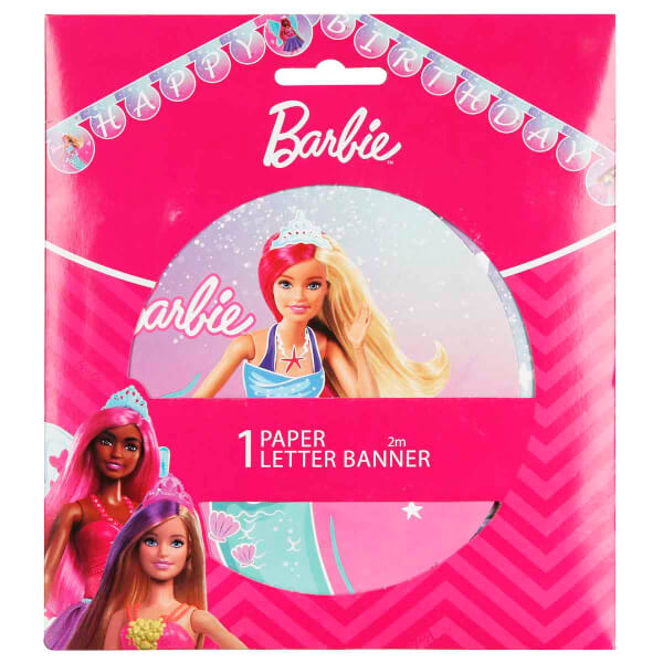 Barbie Fantasy Desenli Happy Birthday Yazılı Banner 