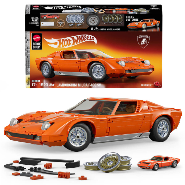 Mattel Brick Shop Hot Wheels '71 Lamborghini Miura P400 SV Araba