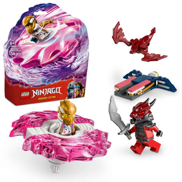 LEGO NINJAGO Sora’nın Ejderha Spinjitzu Topacı 71824 - 6 Yaş ve Üzeri Çocuklar için 2 Ninja Minifigürü İçeren Yaratıcı Oyuncak Yapım Seti (56 Parça)