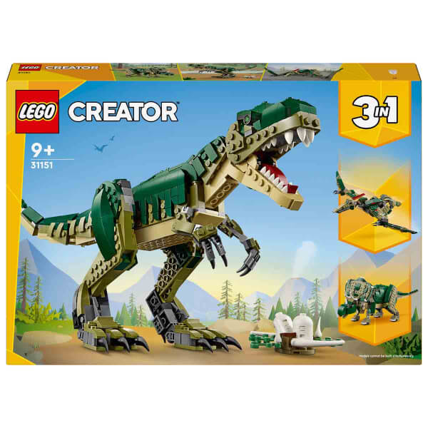 LEGO Creator 3’ü 1 Arada T. rex 31151 – 9 Yaş ve Üzeri İçin Triceratops veya Pterodactyl İçeren Yaratıcı Dinozor Modeli Yapım Seti (626 Parça)