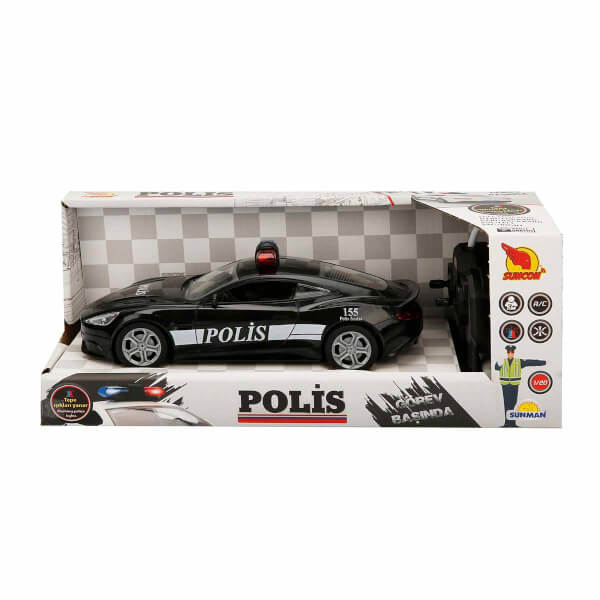 1:20 Uzaktan Kumandalı Suncon Işıklı Polis Arabası 21 cm.
