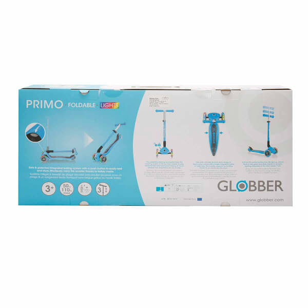 Globber Primo 3 Tekerlekli Katlanabilir Işıklı Mavi Scooter