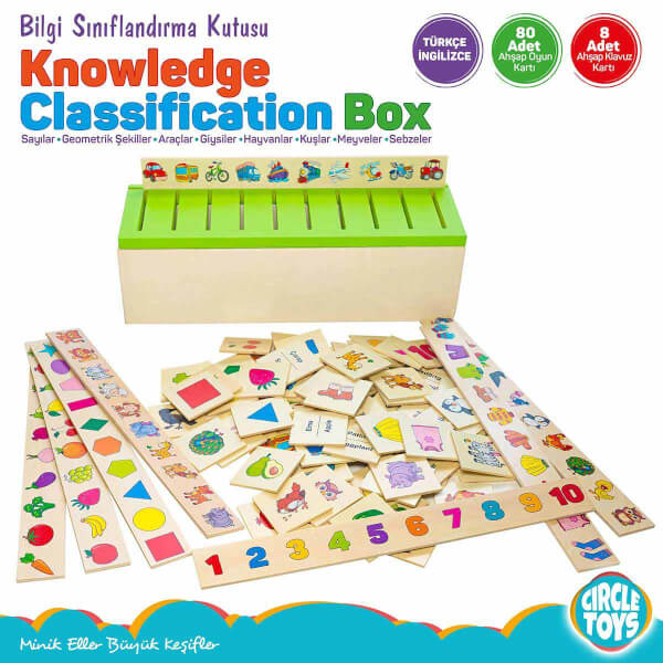Circle Toys Ahşap Bilgi Sınıflandırma Kutusu