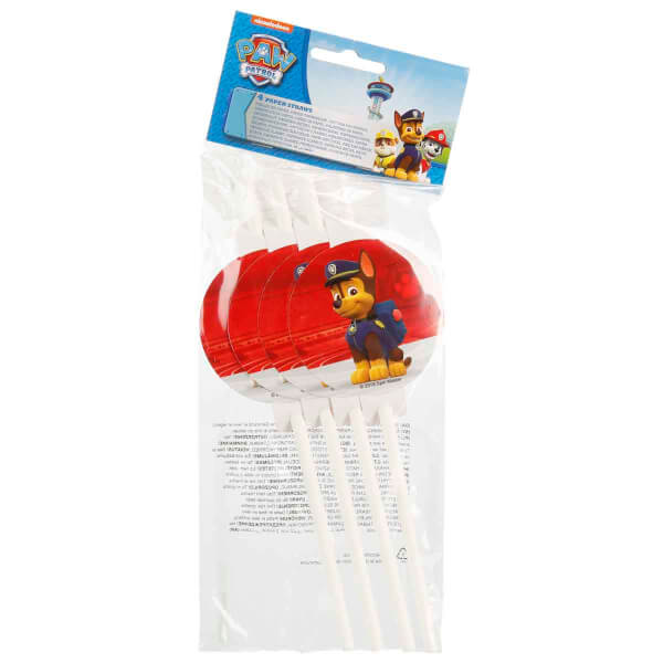 PAW Patrol Desenli Karton Pipet 4’lü 