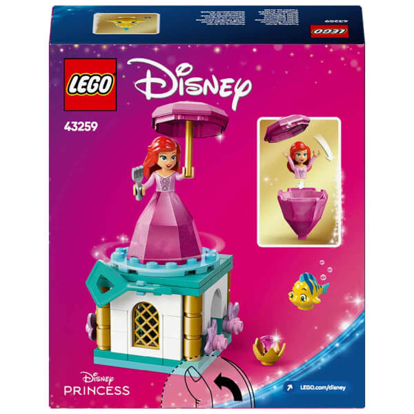 LEGO Disney Princess Dönen Ariel 43259 - 5 Yaş ve Üzeri Prenses Seven Çocuklar için Mini Bebek Figürü İçeren Yaratıcı Oyuncak Yapım Seti (93 Parça)