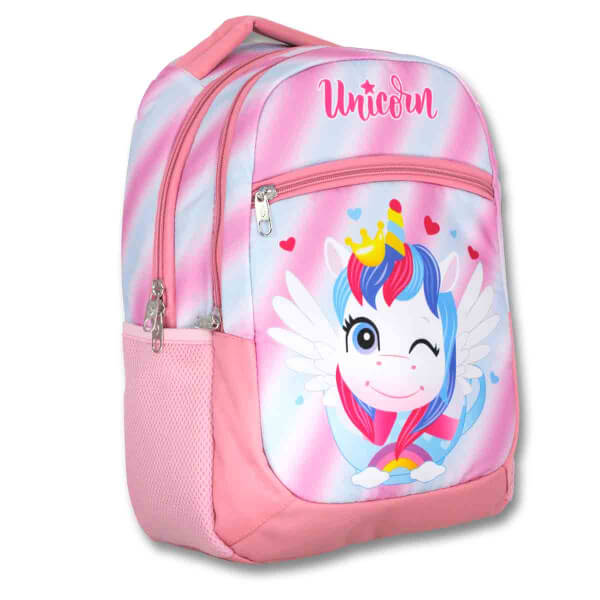 Unicorn Desenli Pembe Okul Çantası 3028