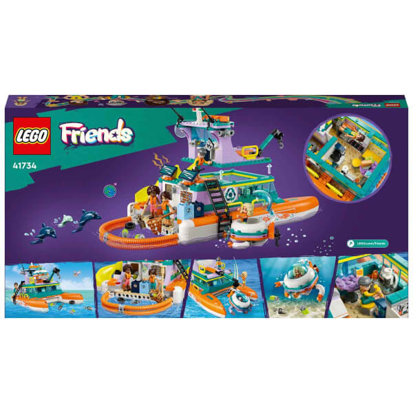 LEGO Friends Deniz Kurtarma Teknesi 41734 - Yaratıcı Oyunları ve Deniz Canlıları Hikayelerini Seven 7 Yaş ve Üzeri Çocuklar için Yaratıcı Oyuncak Yapım Seti (717 Parça)