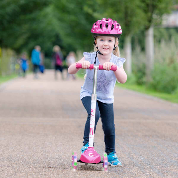 Evo Işıklı 3 Tekerlekli Pembe Scooter