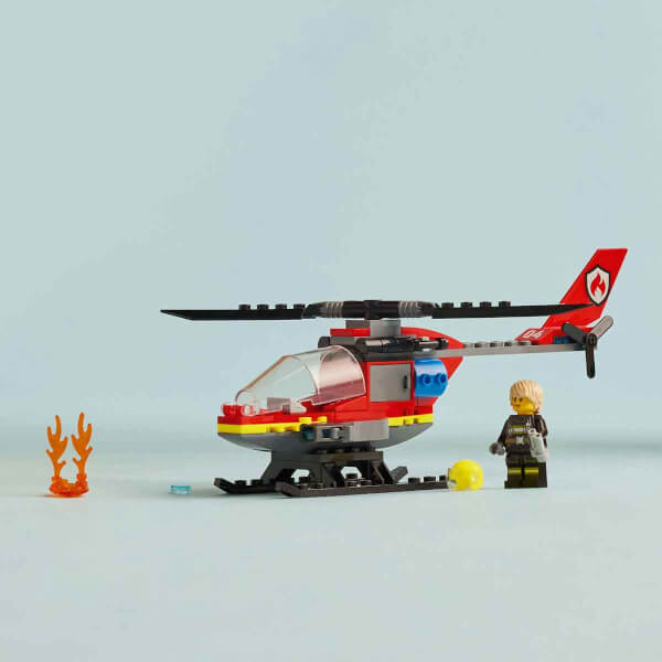 LEGO City İtfaiye Kurtarma Helikopteri 60411 - 5 Yaş ve Üzeri Çocuklar için Pilot Minifigürü İçeren Yaratıcı Oyuncak Yapım Seti (85 Parça)