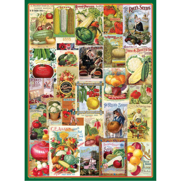 1000 Parça Puzzle : Vegetables Seed Catalogue Collection
