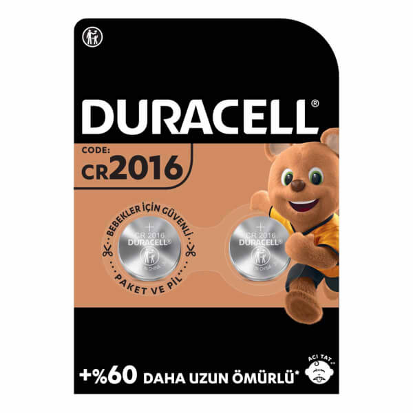 Duracell Özel Lityum 3V Düğme Pil 2016 2’li