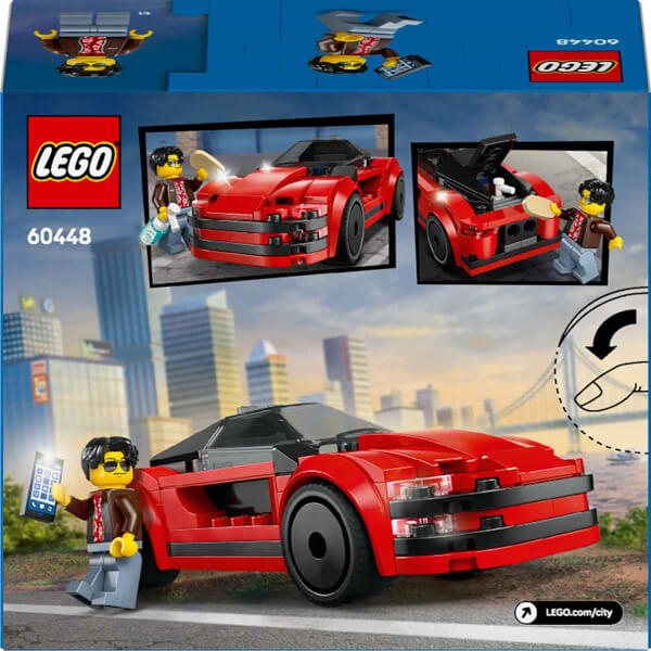 LEGO City Kırmızı Spor Araba 60448 - 5 Yaş ve Üzeri Çocuklar için Yaratıcı Oyuncak Yapım Seti (109 Parça)