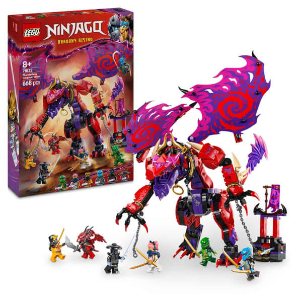 LEGO NINJAGO Thunderfang Kaos Ejderhası 71832 - 8 Yaş ve Üzeri Çocuklar için 6 Ninja Minifigürü İçeren Yaratıcı Oyuncak Yapım Seti (668 Parça)