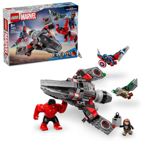 LEGO Marvel Kaptan Amerika ile Red Hulk Savaşı 76292 - 7 Yaş ve Üzeri Süper Kahraman Seven Çocuklar için İnşa Edilebilen Süper Kahraman Jeti İçeren Yaratıcı Oyuncak Yapım Seti (223 Parça)