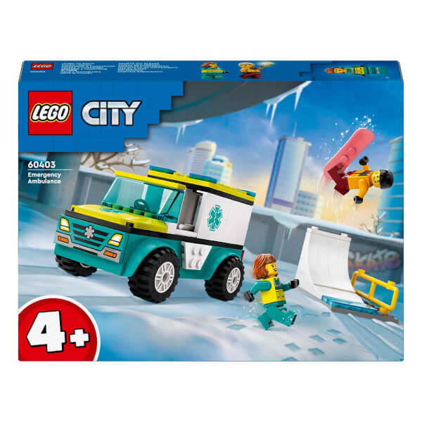 LEGO® City Acil Ambulansı ve Snowboardcu 60403 - 4 Yaş ve Üzeri İçin Minifigür İçeren Yaratıcı Oyuncak Yapım Seti (79 Parça)