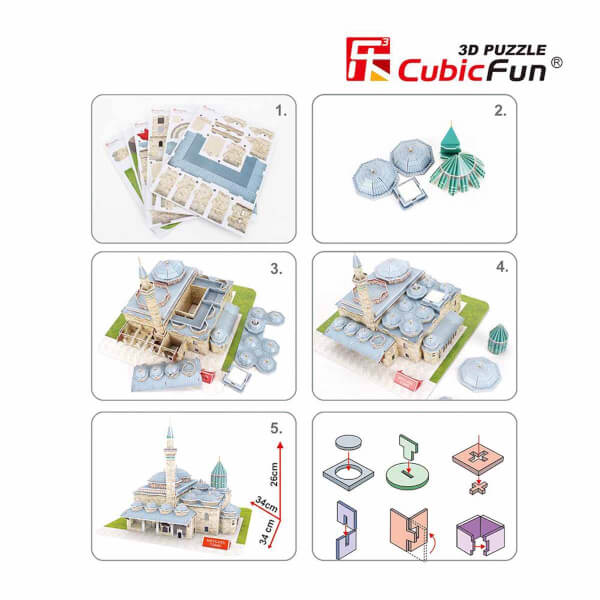 116 Parça 3D Puzzle: Mevlana Türbesi