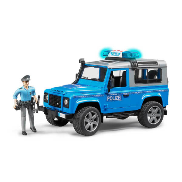 1:16 Bruder Land Rover Polis Aracı ve Memur Mavi