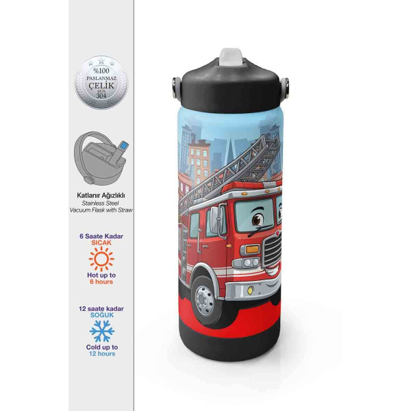 Coral High İtfaiye Desenli Çelik Termos Matara 650 Ml 38345