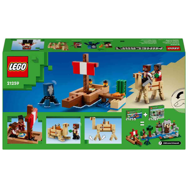 LEGO Minecraft Korsan Gemisi Yolculuğu 21259 – 8 Yaş ve Üzeri Macera Oyunları Seven Çocuklar İçin Korsan, Mürekkep Balığı ve Deve içeren Yaratıcı Oyuncak Yapım Seti (166 Parça)