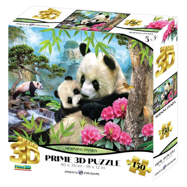 150 Parça 3D Puzzle: Panda Günaydın
