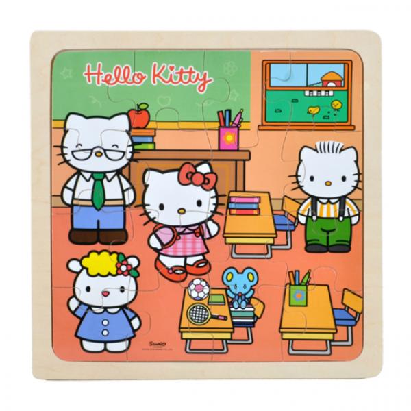 Hello Kitty Sınıfta Ahşap Puzzle