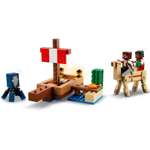 LEGO Minecraft Korsan Gemisi Yolculuğu 21259 – 8 Yaş ve Üzeri Macera Oyunları Seven Çocuklar İçin Korsan, Mürekkep Balığı ve Deve içeren Yaratıcı Oyuncak Yapım Seti (166 Parça)