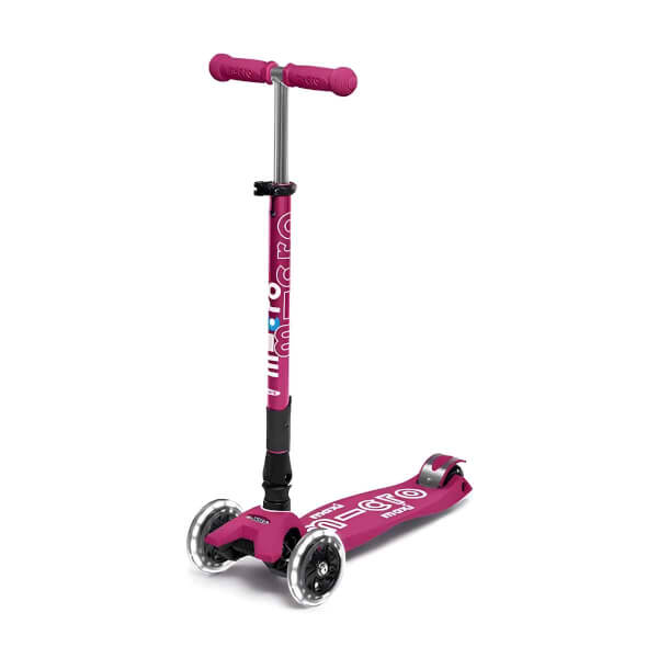 Micro Maxi Deluxe 3 Tekerlekli Katlanabilir Işıklı Pembe Scooter