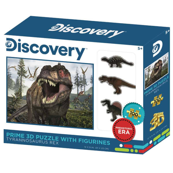 100 Parça 3D Puzzle ve Figür Seti: Tyrannosaurus Rex