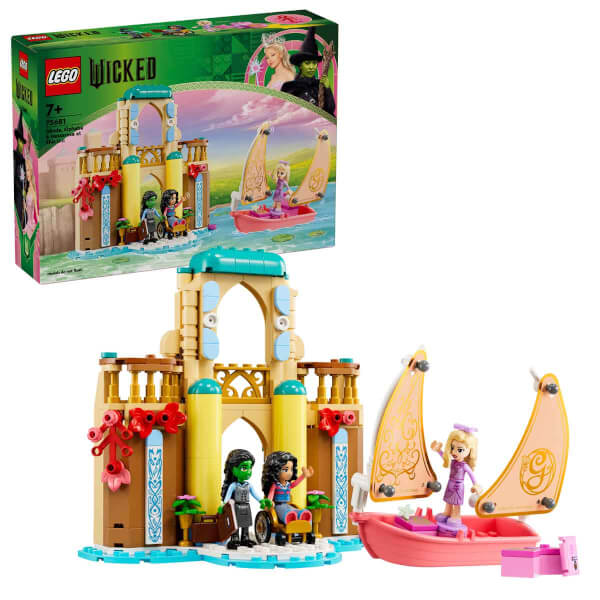 LEGO Wicked Glinda, Elphaba ve Nessarose, Shiz Üniversitesi’nde 75681 - 7 Yaş ve Üzeri Çocuklar için Oyuncak Tekne İçeren Bebek Evi Oyun Seti (304 Parça)