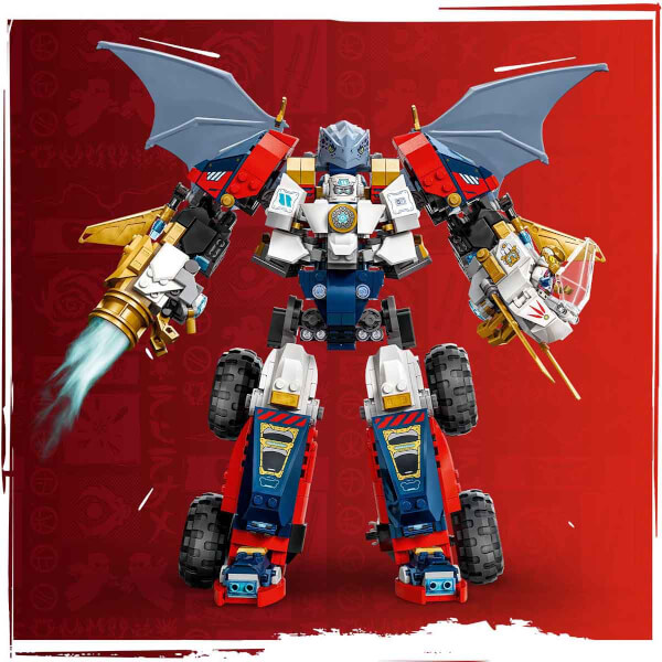 LEGO NINJAGO Zane’in Ultra Kombo Mech’i 71834 - 9 Yaş ve Üzeri Çocuklar için Araba, Jet ve Ejderha İçeren 4’ü 1 Arada Yaratıcı Oyuncak Yapım Seti (1187 Parça)