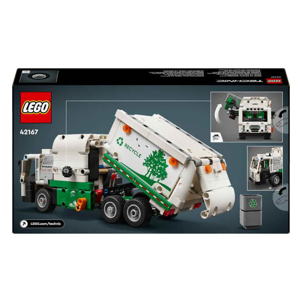 LEGO® Technic Mack® LR Elektrikli Çöp Kamyonu 42167 - 8 Yaş ve Üzeri Çocuklar için Geri Dönüşüm Temalı Koleksiyonluk Yaratıcı Oyuncak Model Yapım Seti (503 Parça)