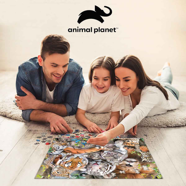 100 Parça 3D Puzzle ve Figür Seti: Vahşi Kediler